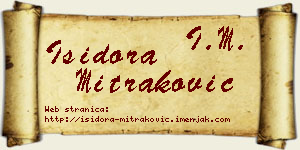 Isidora Mitraković vizit kartica